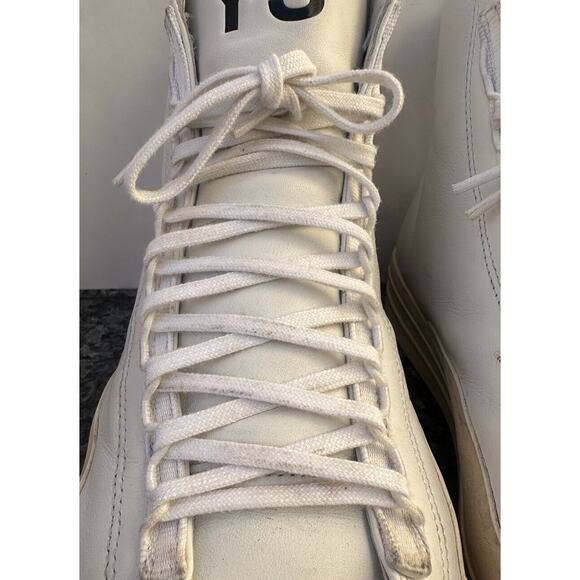 Y-3 ADIDAS YOHJI YAMAMOTO YUBEN WHITE MID LEATHER SNEAKERS FX0567 SZ 12.5 main image 11